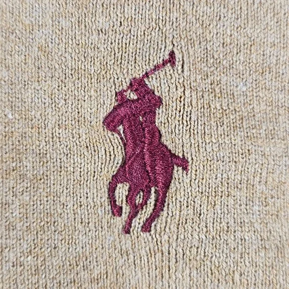 Polo Ralph Lauren Sweater Vest Mens XLT Tan Pima Cotton V-Neck Pony Logo - Picture 4 of 8